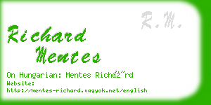 richard mentes business card